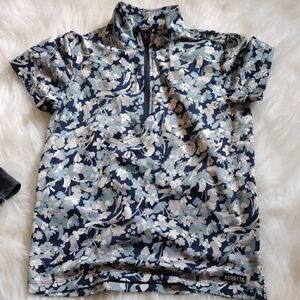 Kerrits Kids Blue Floral Short Sleeve Shirt